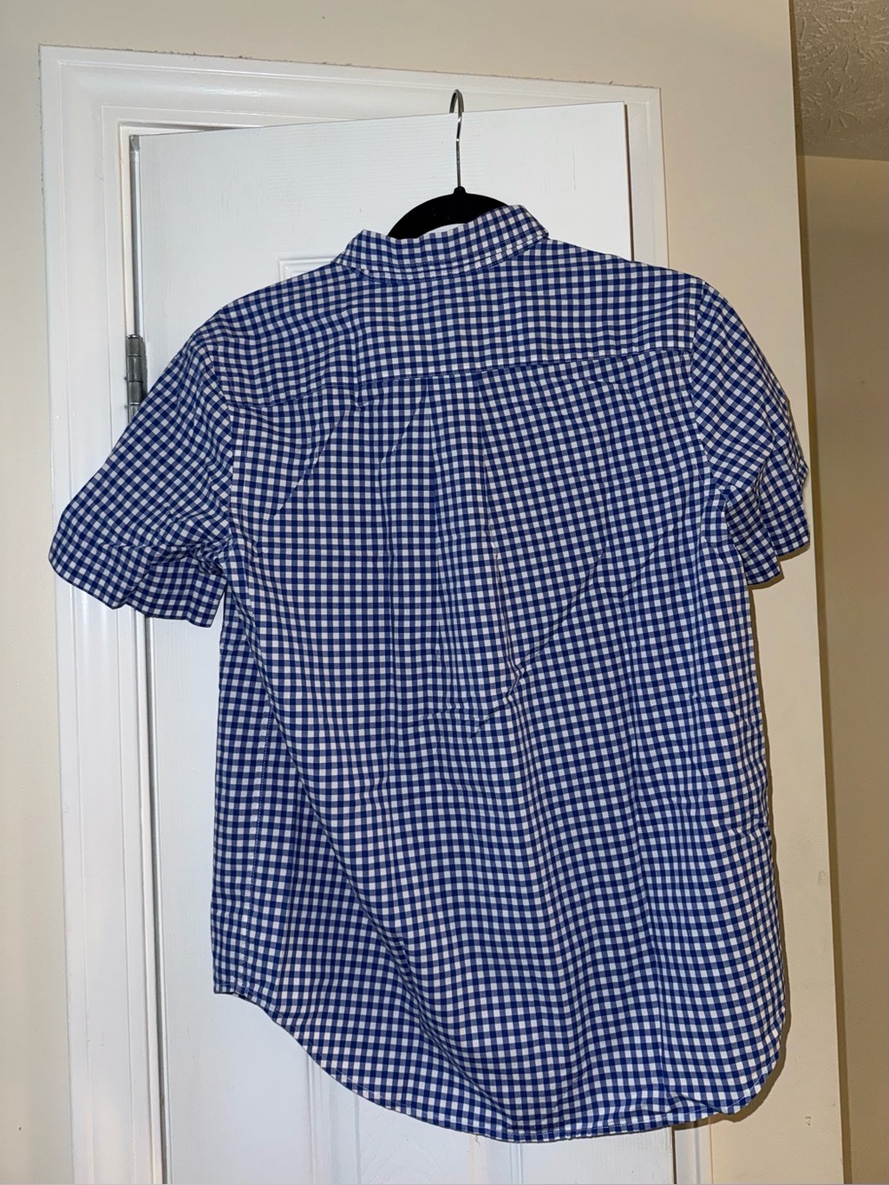 Ralph Lauren Boys L 14-16 Blue Gingham Button Down Short Sleeve Shirt - Picture 4 of 4
